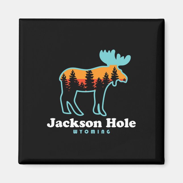 Jackson Hole Wyoming Moose Mountains Grand Tetons  Magnet (Vorne)