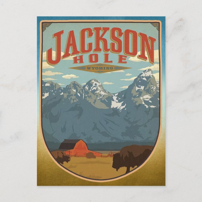 Jackson Hole Wyoming Postkarte (Vorderseite)