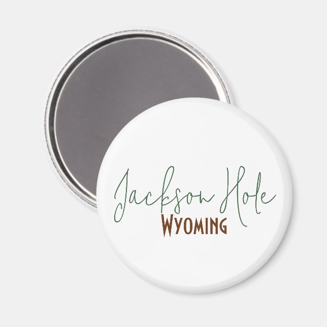 Jackson Hole, Wyoming Reise-Souvenir Magnet (Vorderseite/Rückseite)