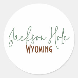 Jackson Hole, Wyoming Reiseandenken Runder Aufkleber