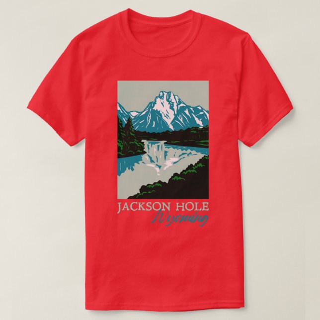 Jackson Hole Wyoming Retro Mountains Souvenir T-Shirt (Design vorne)