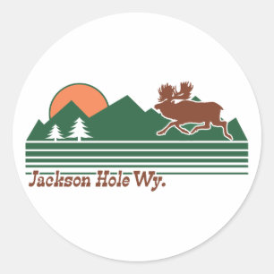 Jackson Hole Wyoming Runder Aufkleber