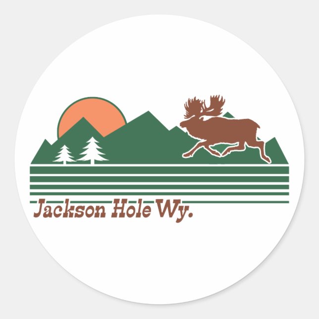 Jackson Hole Wyoming Runder Aufkleber (Vorderseite)