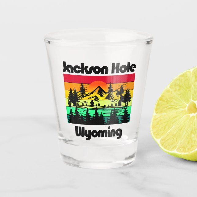 Jackson Hole Wyoming Schnapsglas (Vorderseite)
