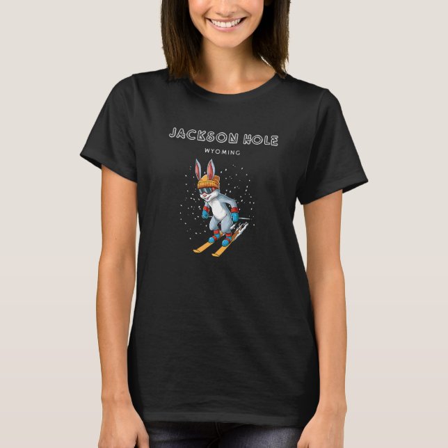 Jackson Hole Wyoming Ski Rabbit T-Shirt (Vorderseite)