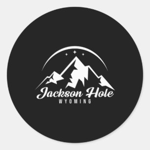 Jackson Hole Wyoming Ski Resort Skifahren Snowboar Runder Aufkleber
