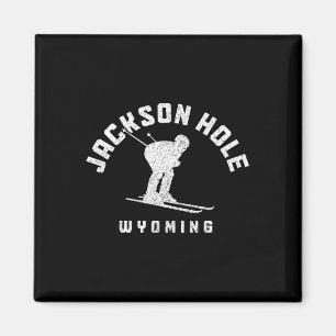 Jackson Hole Wyoming Ski Wintersport Skie Magnet