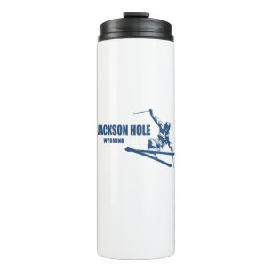 Jackson Hole Wyoming Skier Thermosbecher