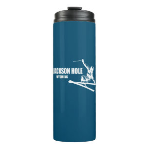 Jackson Hole Wyoming Skier Thermosbecher