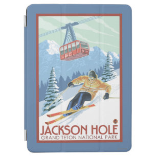 Jackson Hole, Wyoming-Skifahrer und Tram iPad Air Hülle