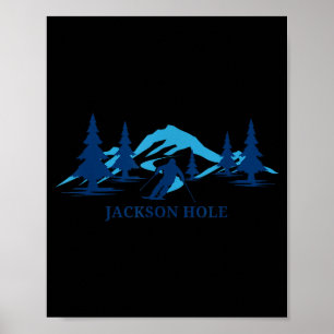 Jackson hole wyoming Skigebiet Skifahren Skifahrer Poster