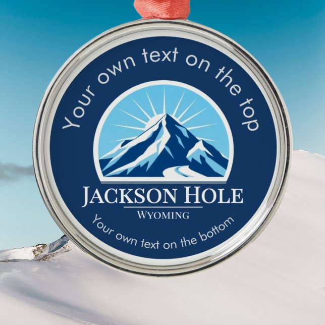 Jackson Hole Wyoming Skiort Medaille Ornament Aus Metall (Von Creator hochgeladen)