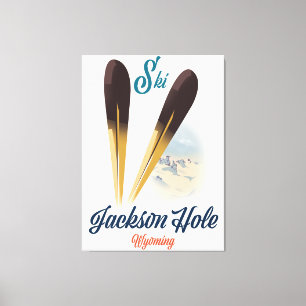 Jackson Hole Wyoming Skiposter Leinwanddruck