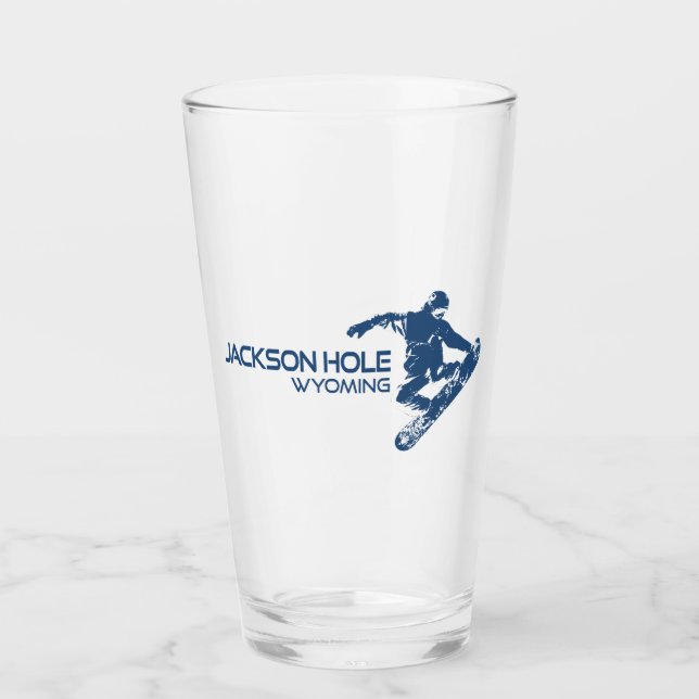 Jackson Hole Wyoming Snowboarder Glas (Vorderseite)
