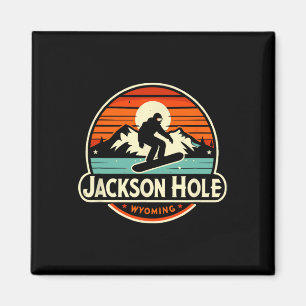 Jackson Hole Wyoming Snowboarding Magnet