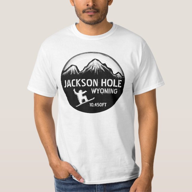 Jackson Hole Wyoming Snowboardkunst-Wertt-stück T-Shirt (Vorderseite)