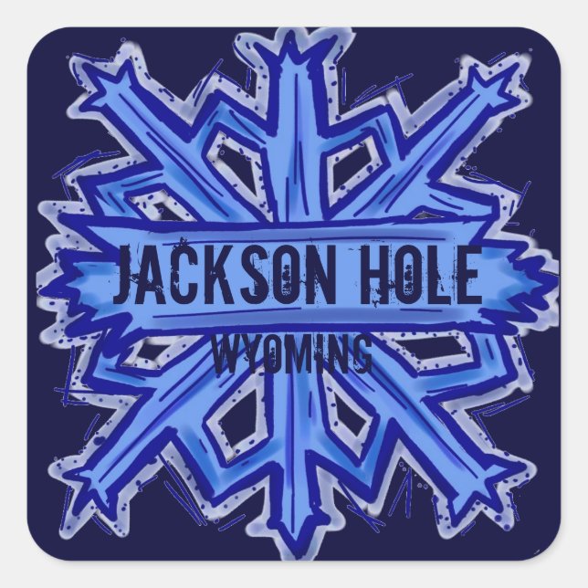Jackson Hole Wyoming Snowflake Aufkleber (Vorderseite)