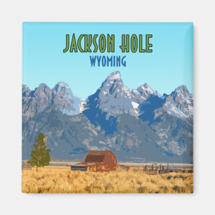 Jackson Hole Wyoming Vintag Magnet