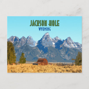 Jackson Hole Wyoming Vintag Postkarte