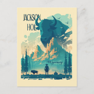 Jackson Hole Wyoming Vintage  Postkarte