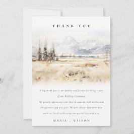 Jackson Hole Wyoming Watercolor Landscape Wedding Dankeskarte