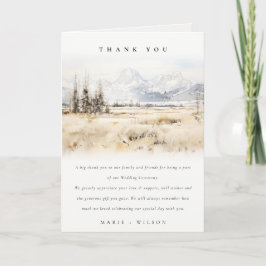 Jackson Hole Wyoming Watercolor Landscape Wedding Dankeskarte