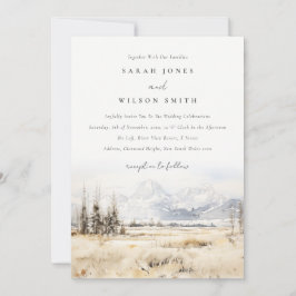 Jackson Hole Wyoming Watercolor Landscape Wedding Einladung