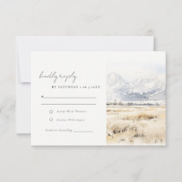 Jackson Hole Wyoming Watercolor Landscape Wedding RSVP Karte
