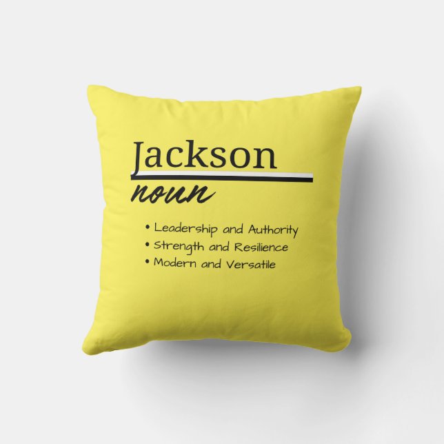 Jackson, Junge Personalisierte Bezeichnung Definit Kissen (Rückseite)