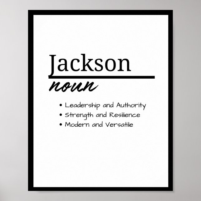 Jackson, Junge Personalisierte Bezeichnung Definit Poster (Vorne)