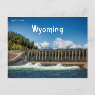 Jackson Lake and Dam Wyoming USA Postcard Postkarte