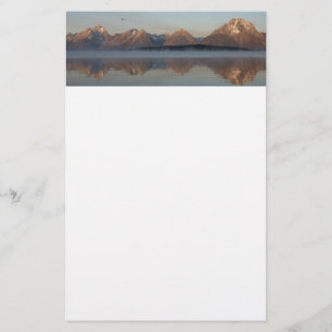 Jackson Lake Damm Reflexion im Grand Teton Park Briefpapier