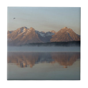 Jackson Lake Damm Reflexion im Grand Teton Park Fliese