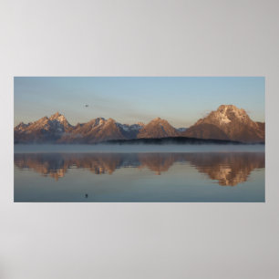 Jackson Lake Damm Reflexion im Grand Teton Park Poster
