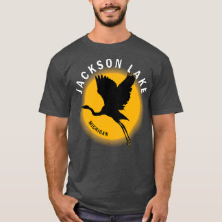 Jackson Lake in Michigan Heron Sunrise T-Shirt