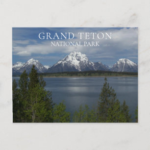 Jackson Lake, schneebedeckte Gipfel, Grand Teton Postkarte