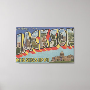 Jackson, Mississippi - Große Buchstabenszenen Leinwanddruck