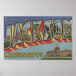 Jackson, Mississippi - Große Buchstabenszenen Poster