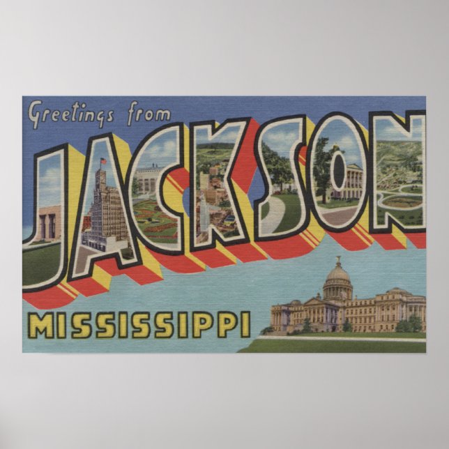 Jackson, Mississippi - Große Buchstabenszenen Poster (Vorne)
