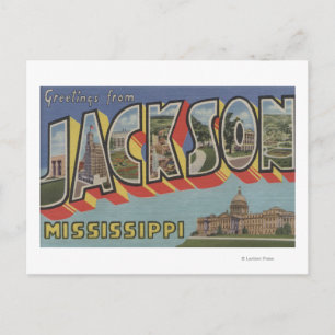 Jackson, Mississippi - Große Buchstabenszenen Postkarte