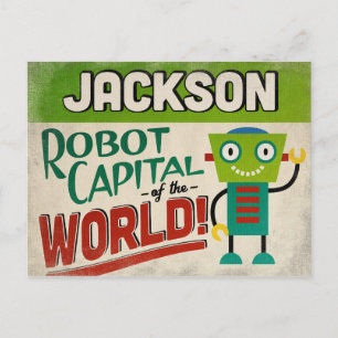 Jackson Mississippi Robot - Funny Vintag Postkarte