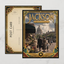 Jackson Mississippi Vintage Art Deco Goldenes Zeit