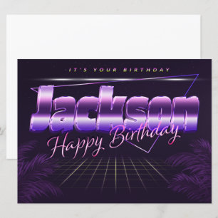 Jackson Name Vorname lila retro Karte Geburtstag