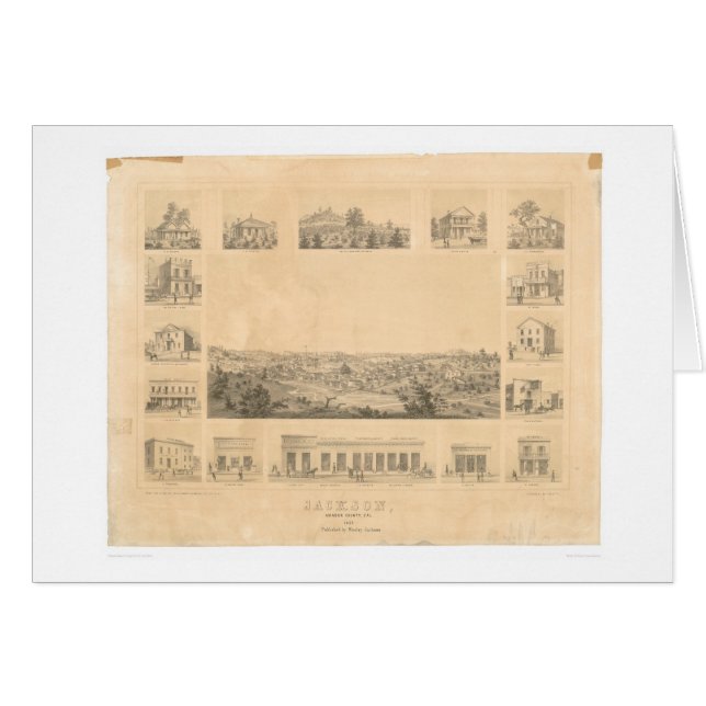 Jackson, panoramische Karte 1857 (0766A) CA (Vorderseite (Horizontal))