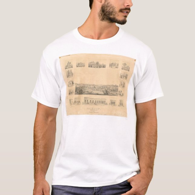 Jackson, panoramische Karte 1857 (0766A) CA T-Shirt (Vorderseite)