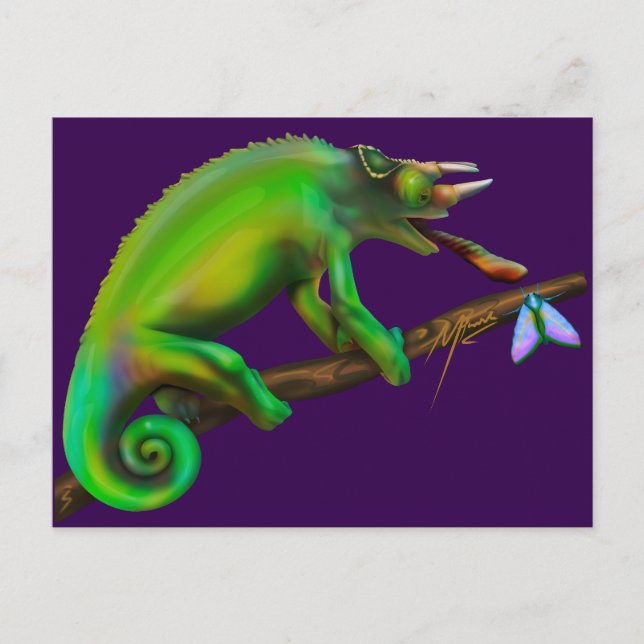 Jackson’s Chameleon Aiming  Postkarte (Vorderseite)