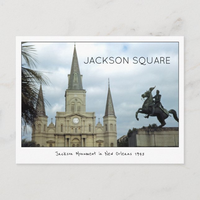 Jackson Square New Orleans 1943 Postkarte (Vorderseite)
