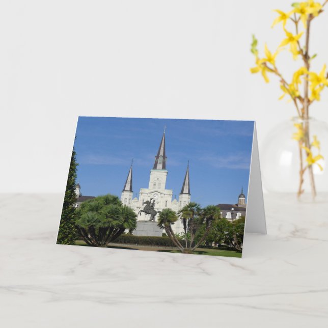 Jackson Square, New Orleans, LA Karte (Gelbe Blume)