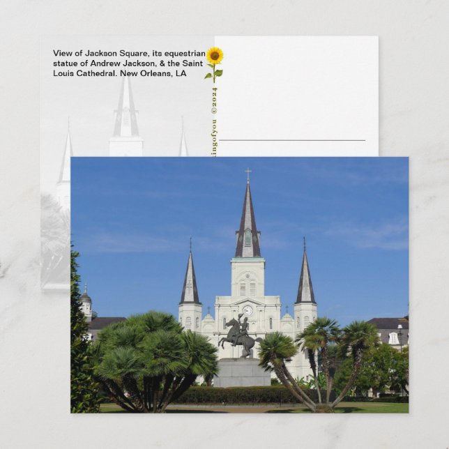 Jackson Square, New Orleans, LA Postkarte (Vorne/Hinten)
