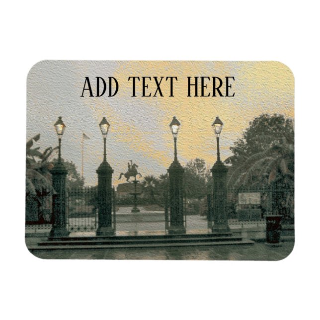 Jackson Square New Orleans Magnet, Text hinzufügen Magnet (Horizontal)